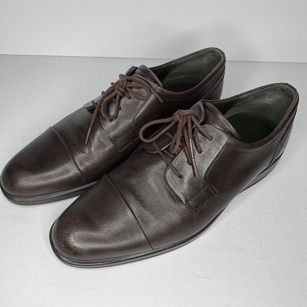 Ecco Mens Brown Leather Dress Oxford Lace-Up Comfort Shoes Mens Size 11.5